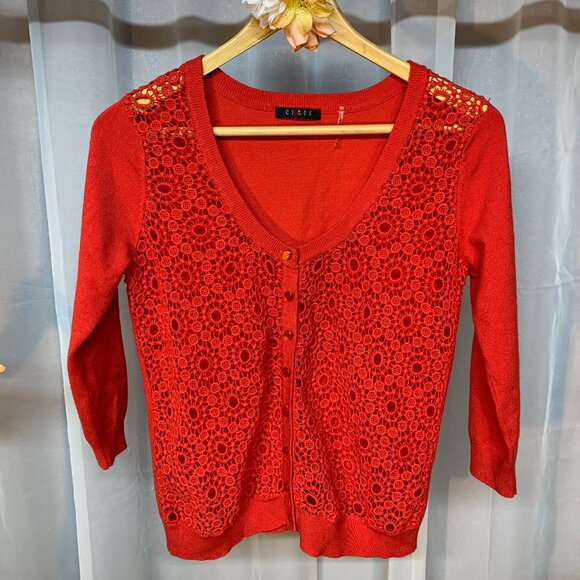 Miley Cyrus Tangerine Knit Cardigan - Picture 1 of 4